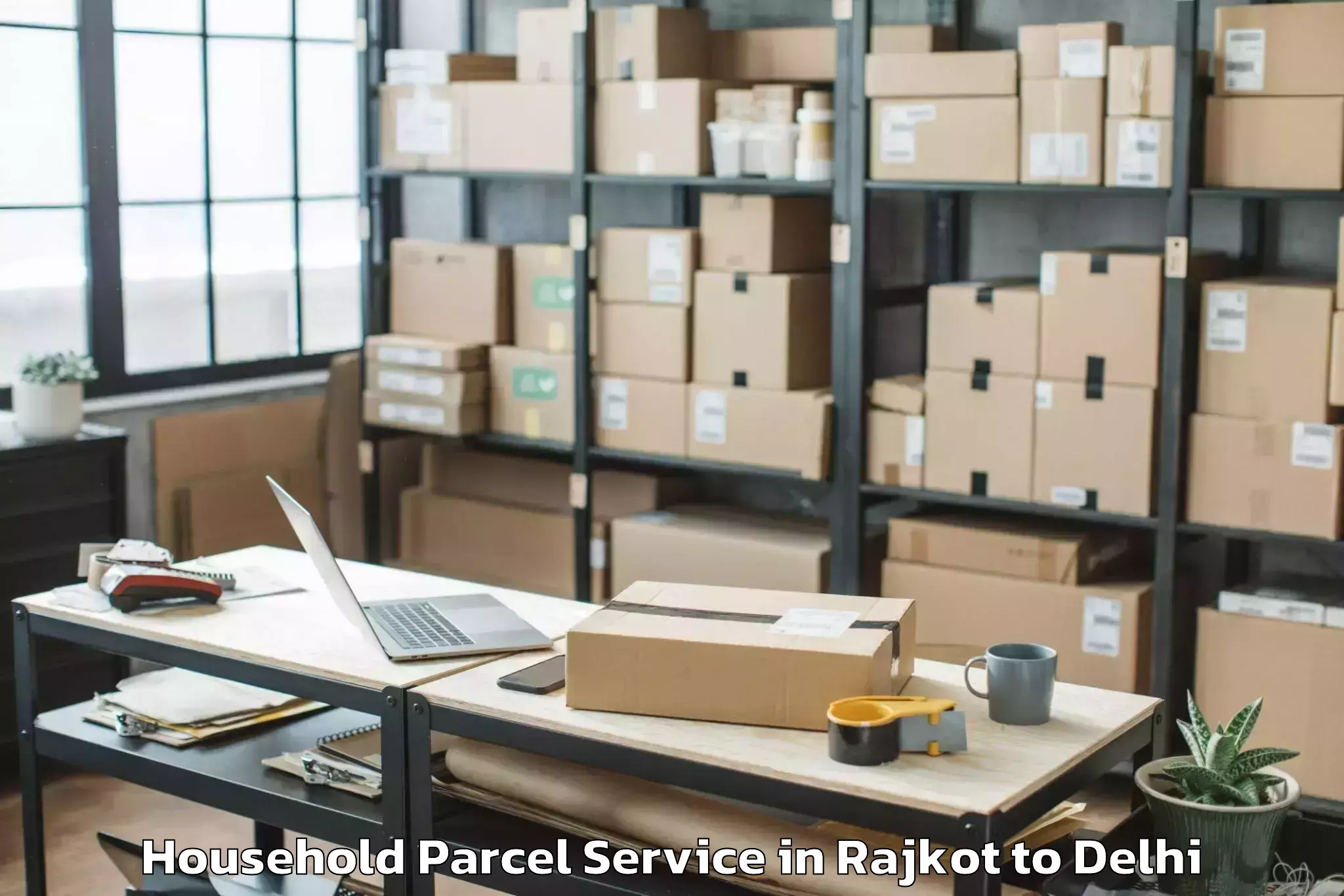 Trusted Rajkot to Westend Mall Delhi Household Parcel